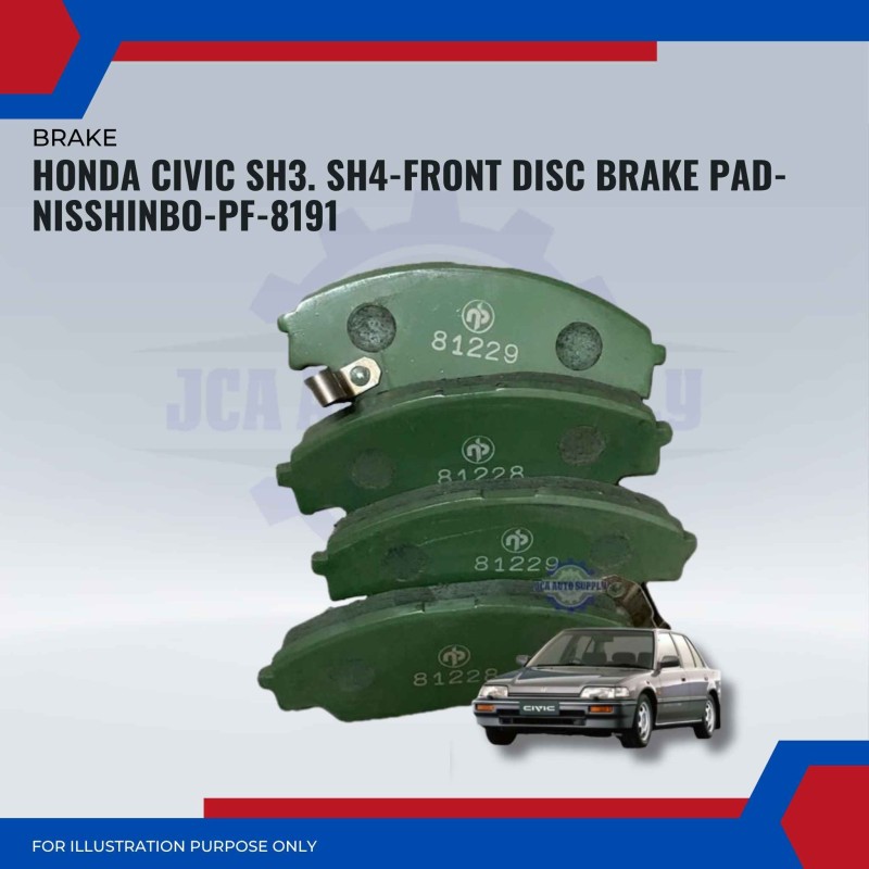 Honda Civic SH3. SH4-Front Disc Brake Pad-NISSHINBO-PF-8191