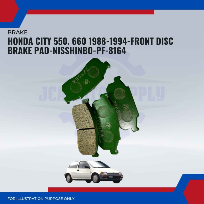 Honda City 550. 660 1988-1994-Front Disc Brake Pad-NISSHINBO-PF-8164