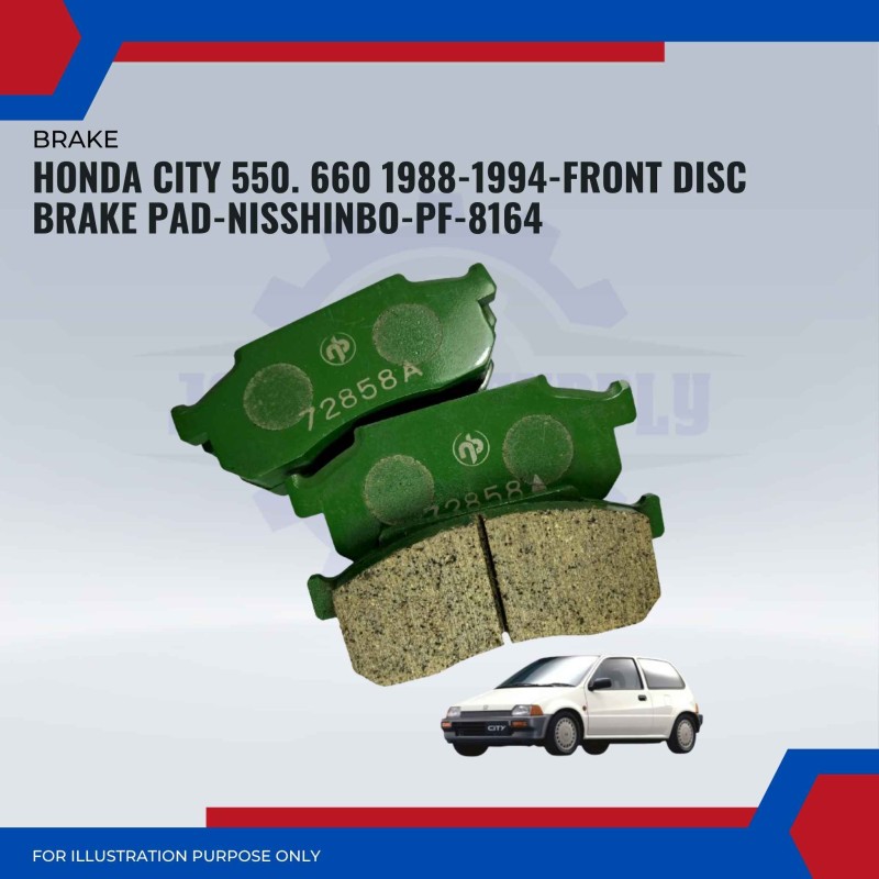 Honda City 550. 660 1988-1994-Front Disc Brake Pad-NISSHINBO-PF-8164