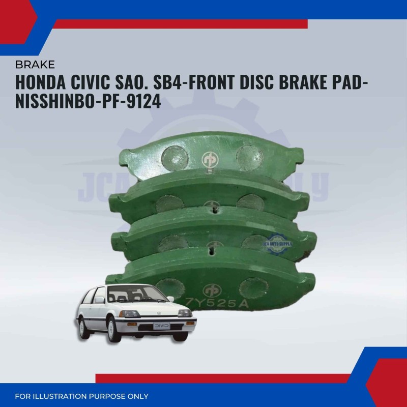 Honda Civic SAO. SB4-Front Disc Brake Pad-NISSHINBO-PF-9124