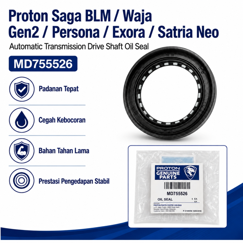 Proton Saga BLM Waja Gen2 Persona Exora Satria Neo Automatic Transmission Gearbox Drive Shaft Oil Seal MD755526