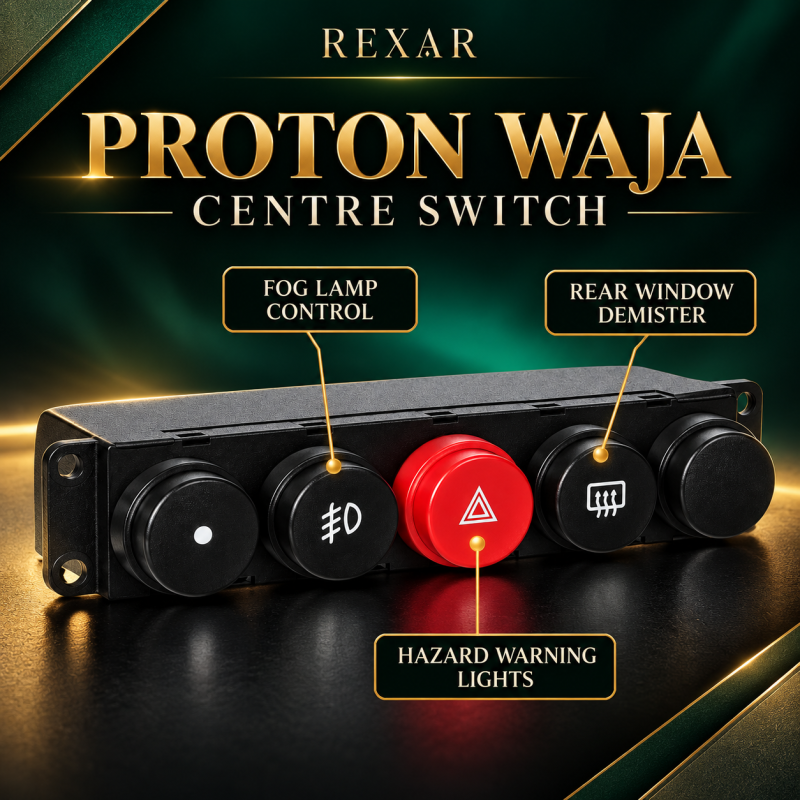ORIGINAL PROTON GENUINE WAJA CENTER EMERGENCY SWITCH WITH FOG LAMP BUTTON (REXAR)