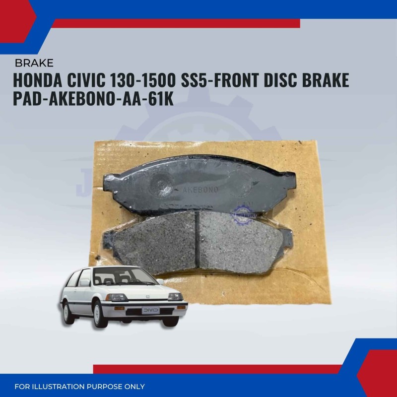 Honda Civic 130-1500 SS5-Front Disc Brake Pad-AKEBONO-AA-61K