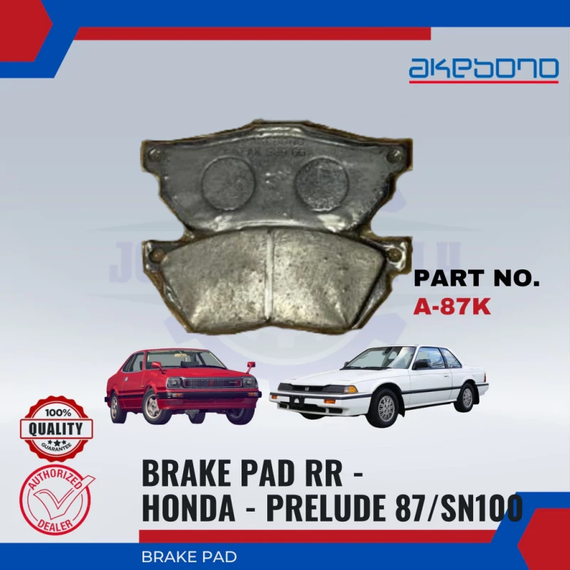 Honda Prelude 1987 SN100-Front Disc Brake Pad-AKEBONO-A-87K
