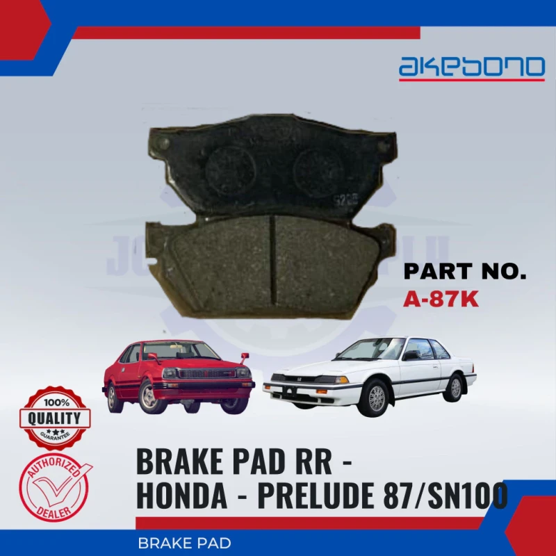 Honda Prelude 1987 SN100-Front Disc Brake Pad-AKEBONO-A-87K