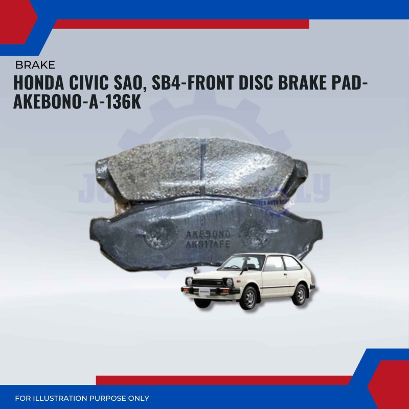 Honda Civic SAO, SB4-Front Disc Brake Pad-AKEBONO-A-136K