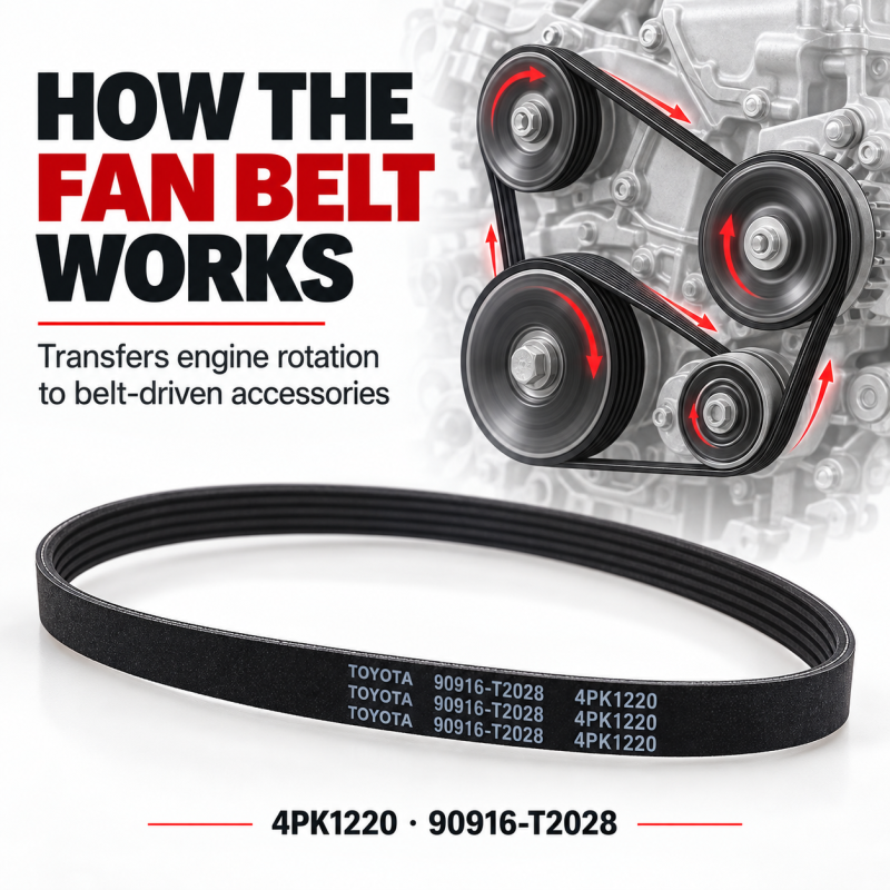 4PK1220 ORIGINAL TOYOTA GENUINE VIOS NCP93 08-13 NCP93 FAN BELT (90916-T2028)