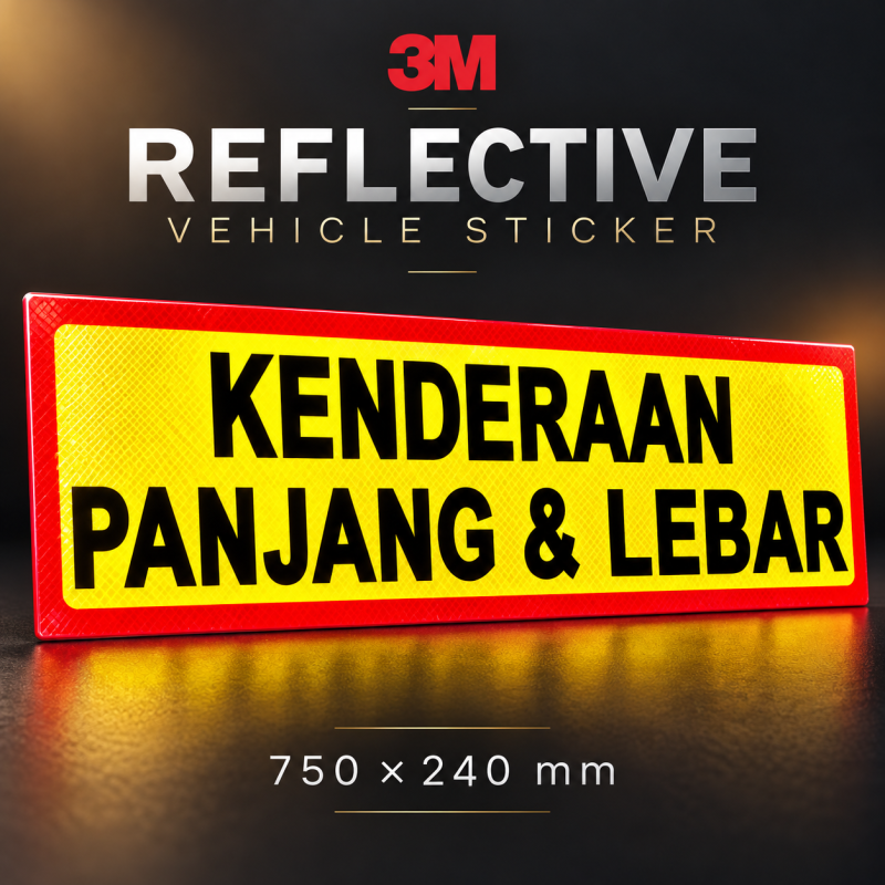 3M ORIGINAL LORRY REFLECTIVE STICKER KENDERAAN PANJANG & LEBAR (750X240)