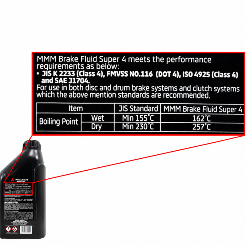 Mitsubishi Genuine Brake Fluid Super DOT 4 (1 Liter) – Original From Mitsubishi Motors Malaysia