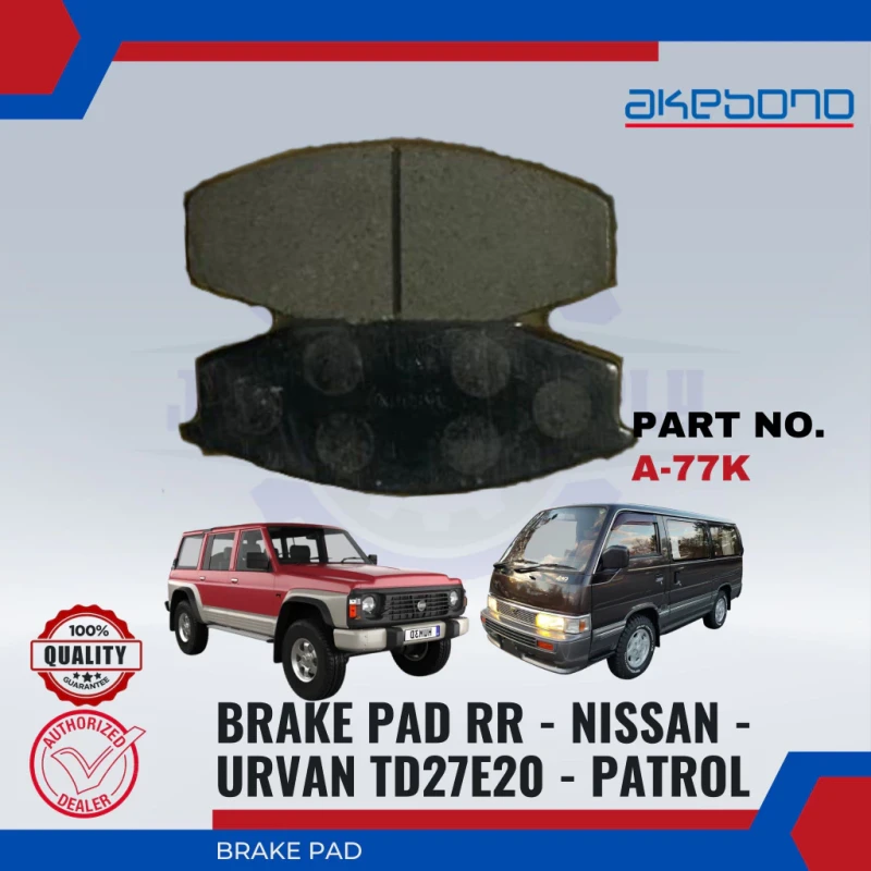 Nissan Urvan TD27E20. Patrol-Front Brake Pads-AKEBONO- A-77K-