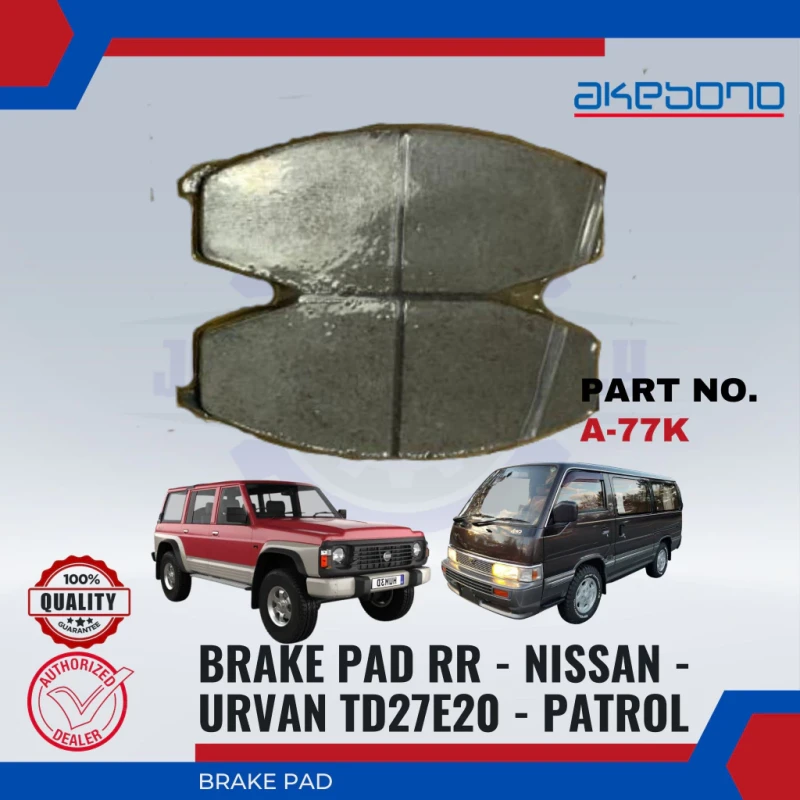 Nissan Urvan TD27E20. Patrol-Front Brake Pads-AKEBONO- A-77K-