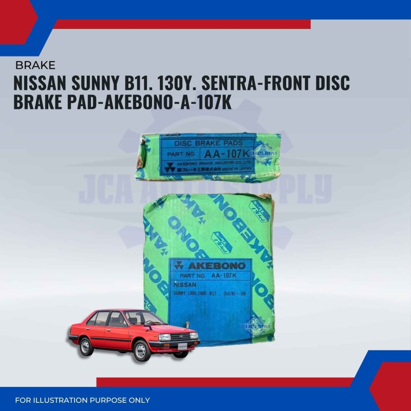 Nissan Sunny B11. 130Y. Sentra-Front Disc Brake Pad-AKEBONO-A-107K