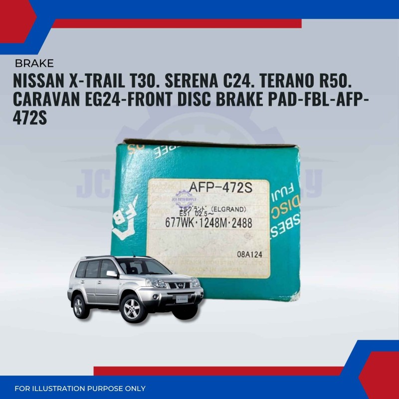 Nissan X-Trail T30. Serena C24. Terano R50. Caravan EG24-Front Disc Brake Pad-FBL-AFP472s
