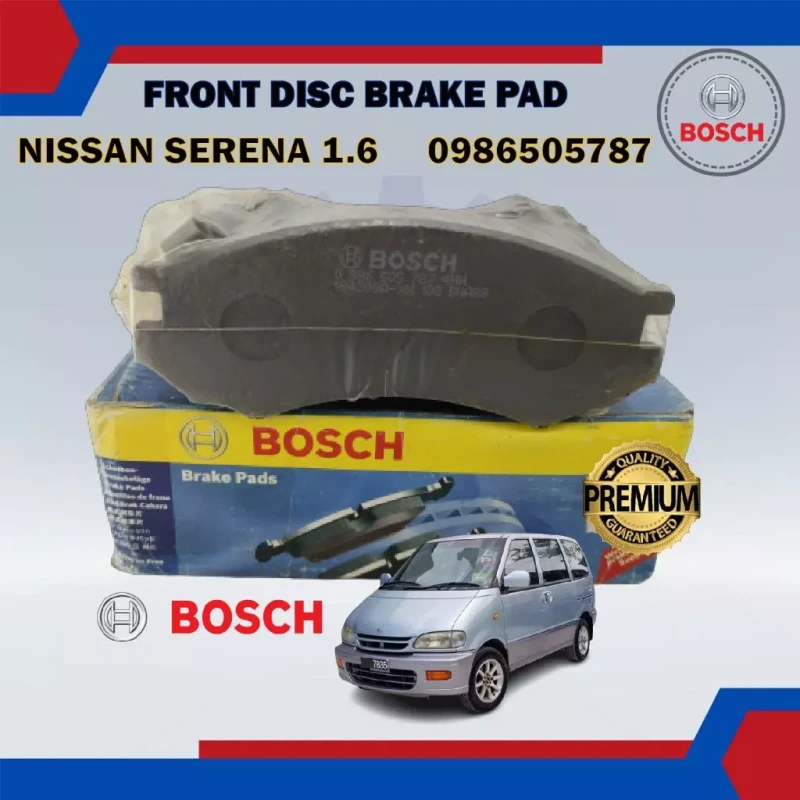 Nissan Serena 1.6 VAJC23. U12 1.8-Front Disc Brake Pad-BOSCH-0986505787-BP-5787