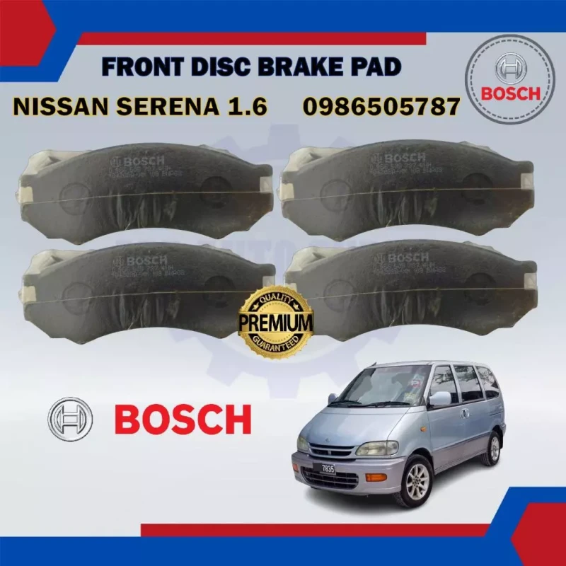 Nissan Serena 1.6 VAJC23. U12 1.8-Front Disc Brake Pad-BOSCH-0986505787-BP-5787