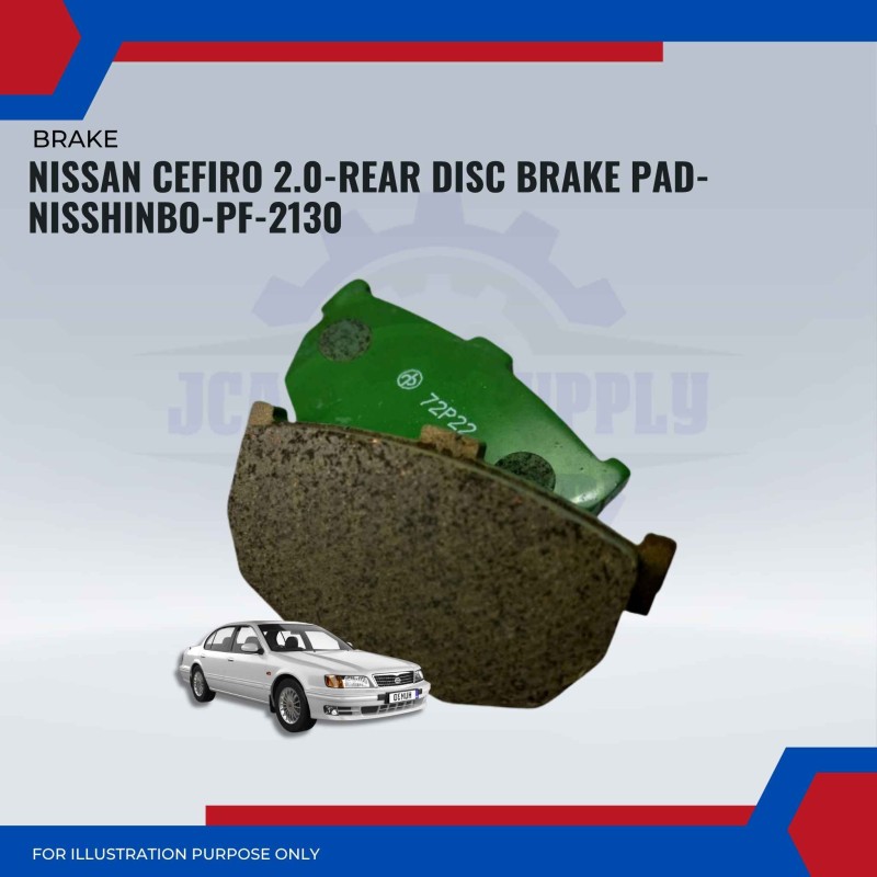 Nissan Cefiro 2.0-Rear Disc Brake Pad Set-NISSHINBO-PF-2130