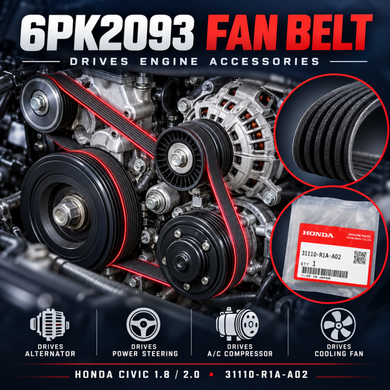 HONDA CIVIC-TRO-1.8 , 2.0 FAN BELT 6PK2093 (31110-RIA-A02)