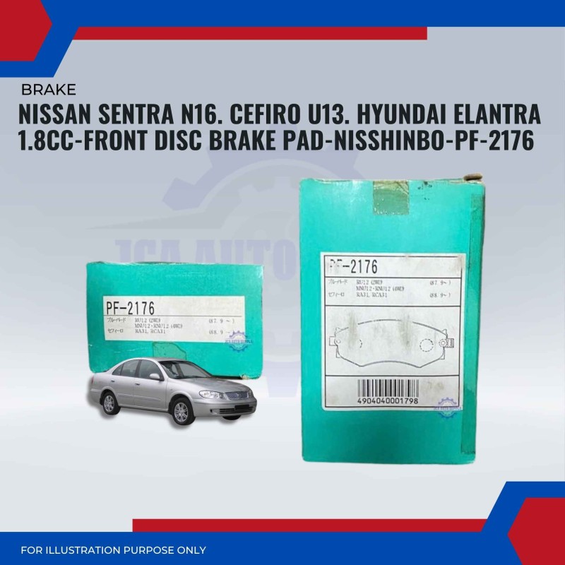 Nissan Sentra. Cefiro. Hyundai Elantra-Front Brake Pads-NISSHINBO-PF-2176