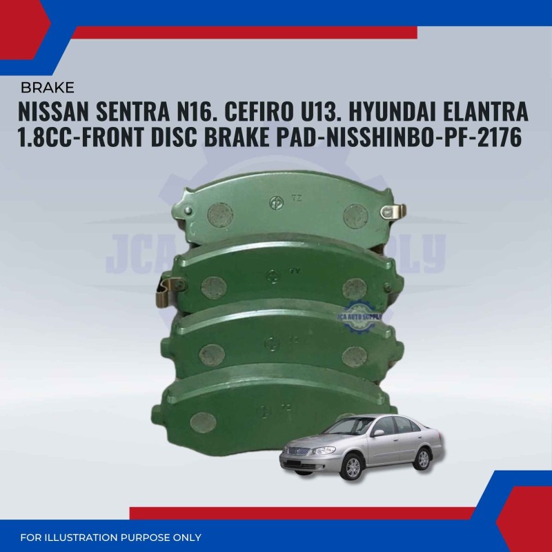 Nissan Sentra. Cefiro. Hyundai Elantra-Front Brake Pads-NISSHINBO-PF-2176