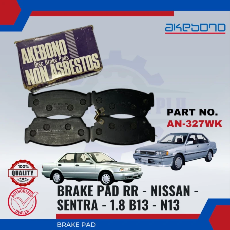 Nissan Sentra 1.8 B13. N13-Front Brake Pad-AKEBONO-AN-327WK-