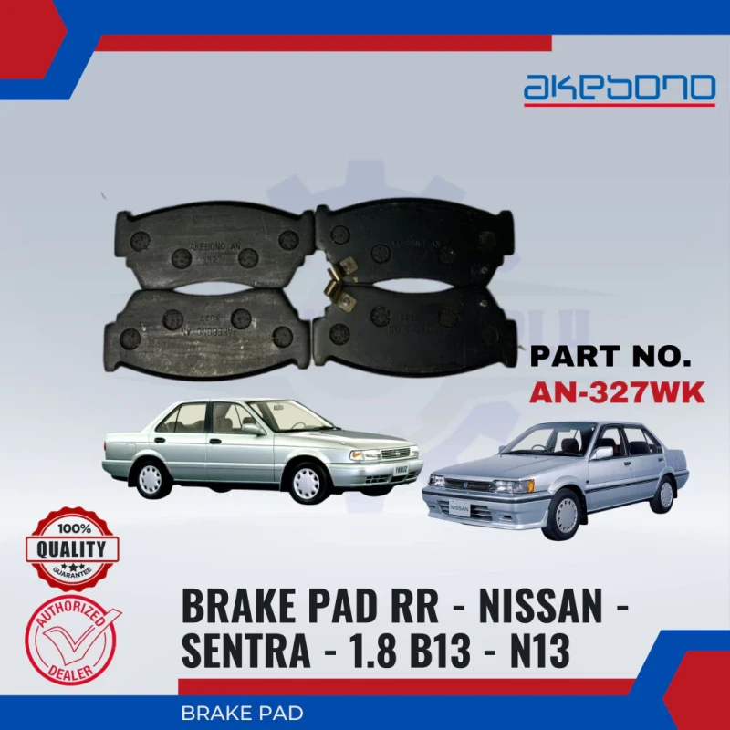 Nissan Sentra 1.8 B13. N13-Front Brake Pad-AKEBONO-AN-327WK-