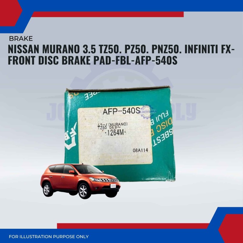 Nissan Murano 3.5 TZ50. PZ50. PNZ50. Infiniti FX-Front Disc Brake Pad-FBL-AFP-540S