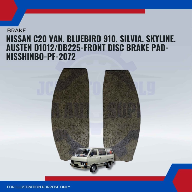 Nissan C20 Van. Bluebird 910. Silvia. Skyline. Austen D1012/DB225-Front Disc Brake Pad-NISSHINBO-PF-2072
