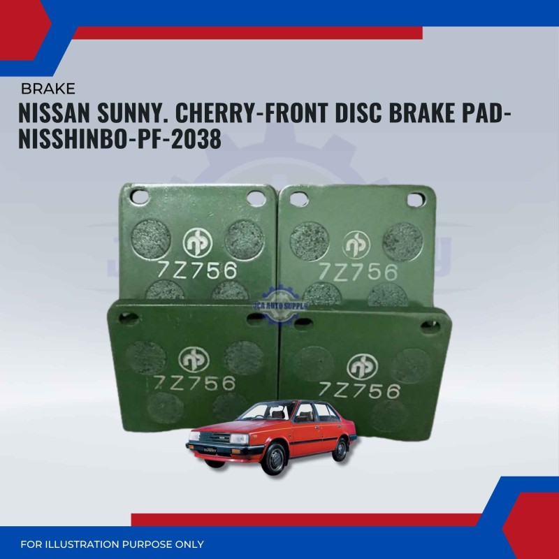 Nissan Sunny B110. B210. Cherry 100A. 120A. 140A-Front Brake Pads-NISSHINBO-PF-2038