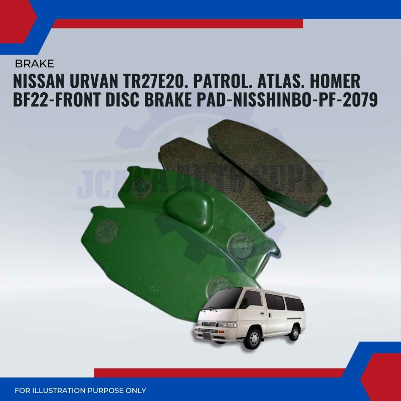 Nissan Urvan TR27E20. Patrol. Atlas. Homer BF22-Front Disc Brake Pad-NISSHINBO-PF-2079