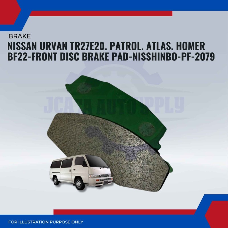 Nissan Urvan TR27E20. Patrol. Atlas. Homer BF22-Front Disc Brake Pad-NISSHINBO-PF-2079