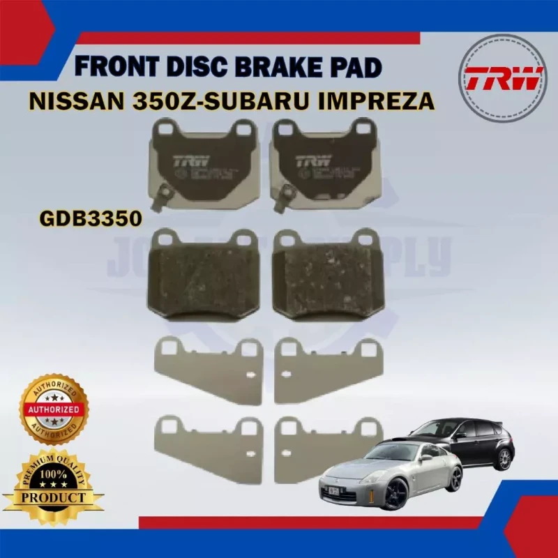 Nissan 350Z-Fairlady X-Skyline-Subaru Impreza-Forester-Front Disc Brake Pad-TRW-GDB3350