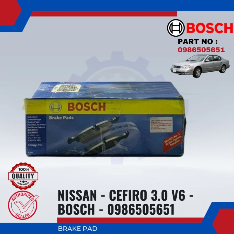 Nissan Cefiro 3.0 V6. Maxima V6-Front Disc Brake Pad-BOSCH-0986505651-BP5651