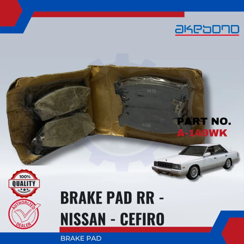Nissan Cefiro U13. A31. LA31. Skyline R34. A31. C32. Laurel 2.0-Rear Disc Brake Pad-AKEBONO-A-149WK