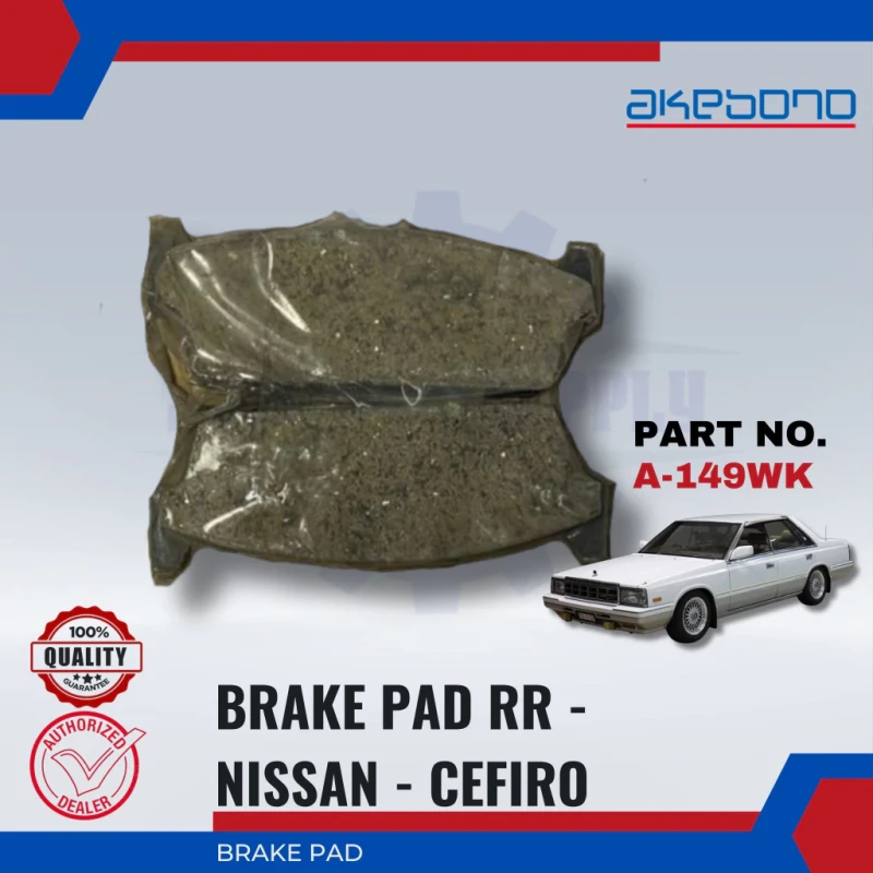 Nissan Cefiro U13. A31. LA31. Skyline R34. A31. C32. Laurel 2.0-Rear Disc Brake Pad-AKEBONO-A-149WK