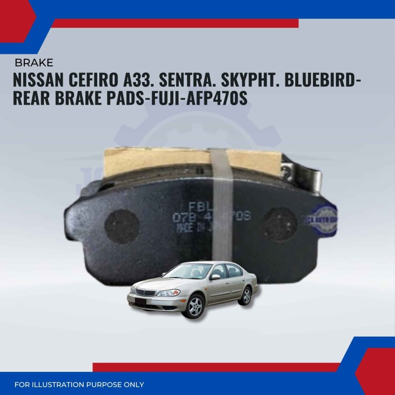 Nissan Cefiro A33. Sentra. Skypht. Bluebird-Rear Brake Pads-FUJI-AFP470S