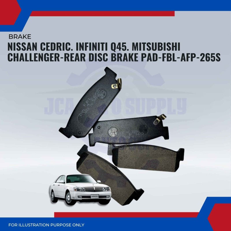 NIssan Cedric. Infiniti Q45. Mitsubishi Challenger-Rear Disc Brake Pad-FBL-AFP-265S