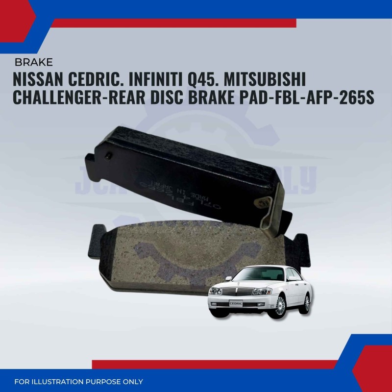 NIssan Cedric. Infiniti Q45. Mitsubishi Challenger-Rear Disc Brake Pad-FBL-AFP-265S