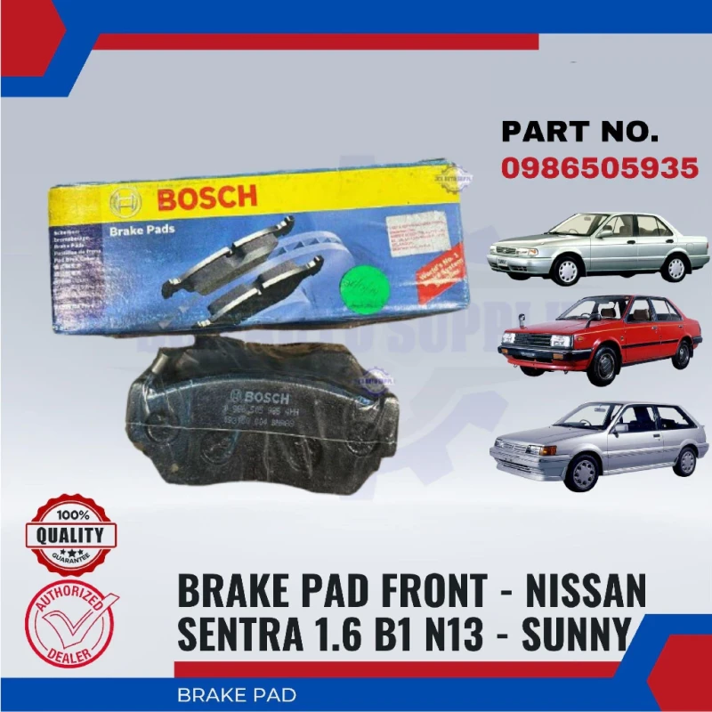 Nissan Sentra 1.6cc B13-N13-Sunny-Front Brake Pad-BOSCH-0986505935-BP5935 -1 Sets