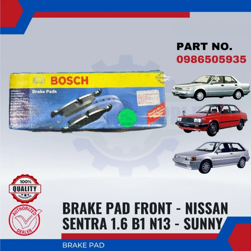 Nissan Sentra 1.6cc B13-N13-Sunny-Front Brake Pad-BOSCH-0986505935-BP5935 -1 Sets