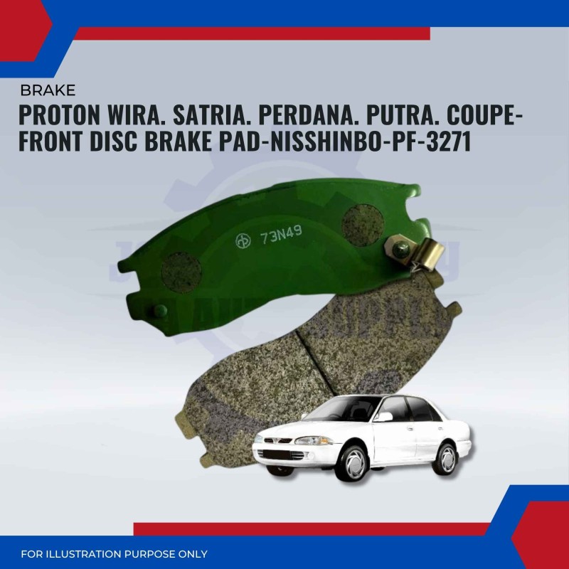 Proton Wira. Satria. Perdana. Putra. Coupe 1.8-Front Disc Brake Pad-NISSHINBO-PF-3271