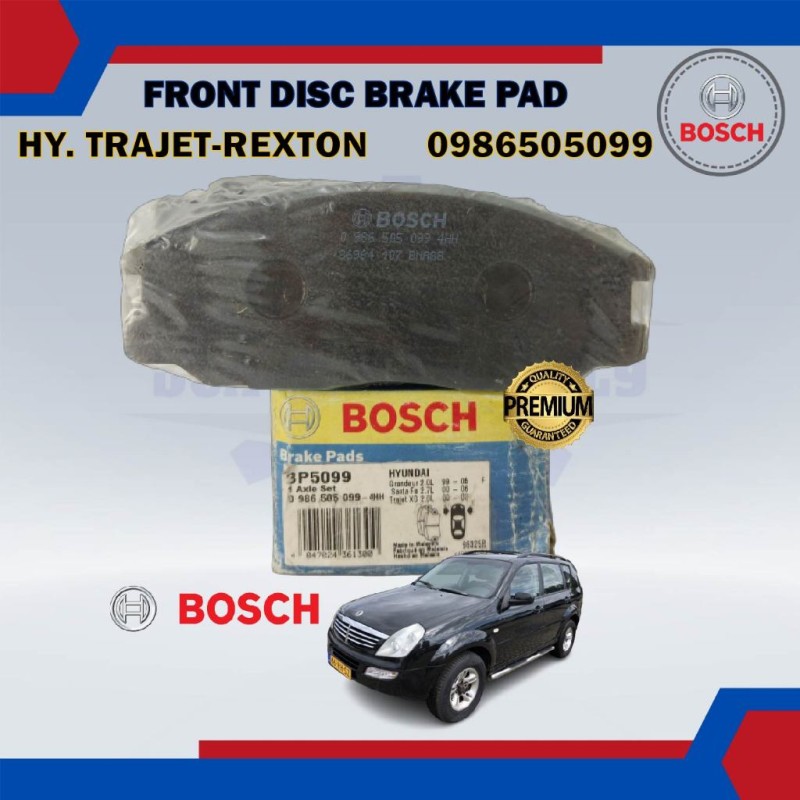 Hyundai Trajet. Ssangyong Rexton 2.7-Front Disc Brake Pad-BOSCH-0986505099-BP5099