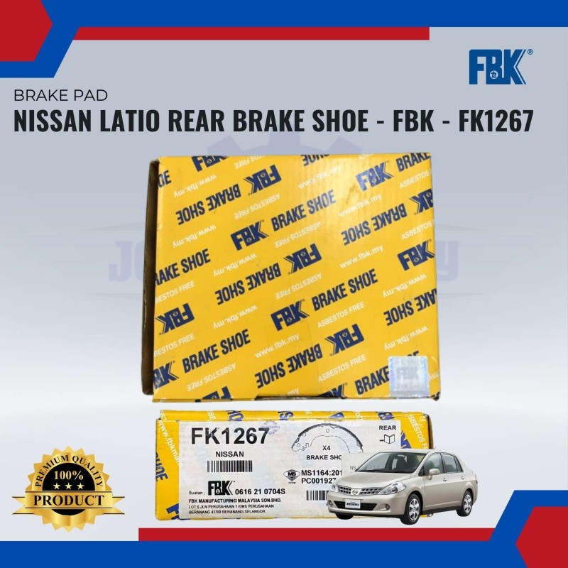 Rear Brake Shoe-Nissan Latio-Livina X-Gear-Slyphy G11-FBK-FK1267