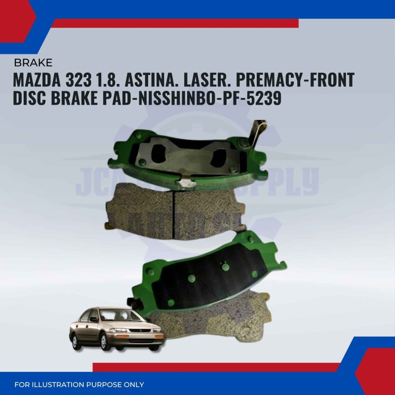 Mazda 323 1.8. Astina. Laser. Premacy-Front Disc Brake Pad-NISSHINBO-PF-5239