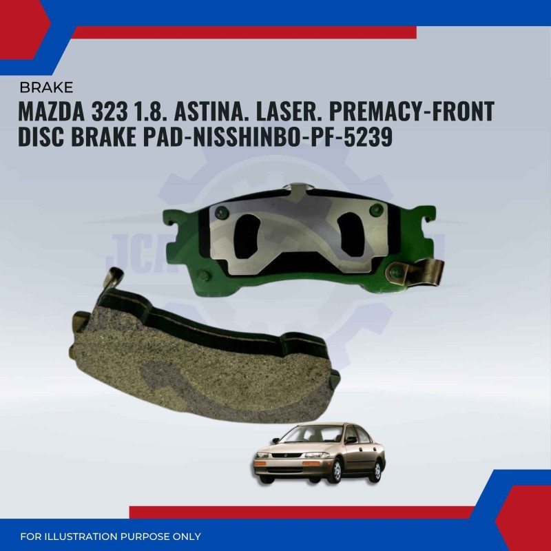 Mazda 323 1.8. Astina. Laser. Premacy-Front Disc Brake Pad-NISSHINBO-PF-5239
