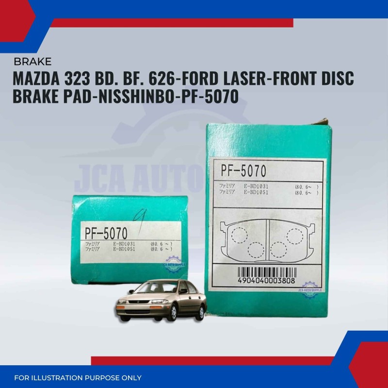 Mazda 323 BD. BF. 626-Ford Laser-Front Disc Brake Pad-NISSHINBO-PF-5070