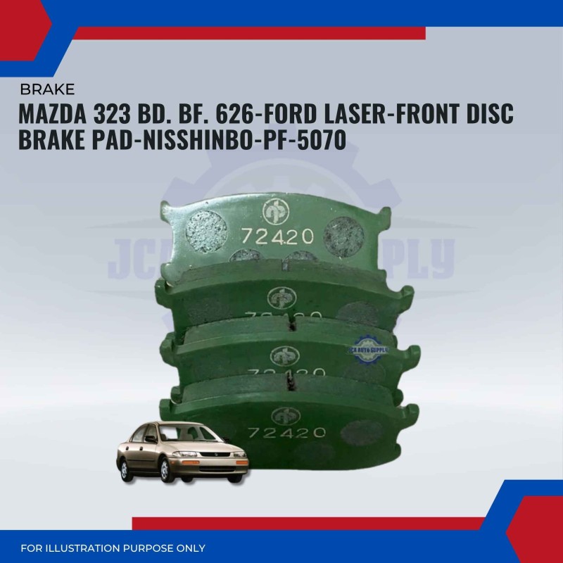 Mazda 323 BD. BF. 626-Ford Laser-Front Disc Brake Pad-NISSHINBO-PF-5070