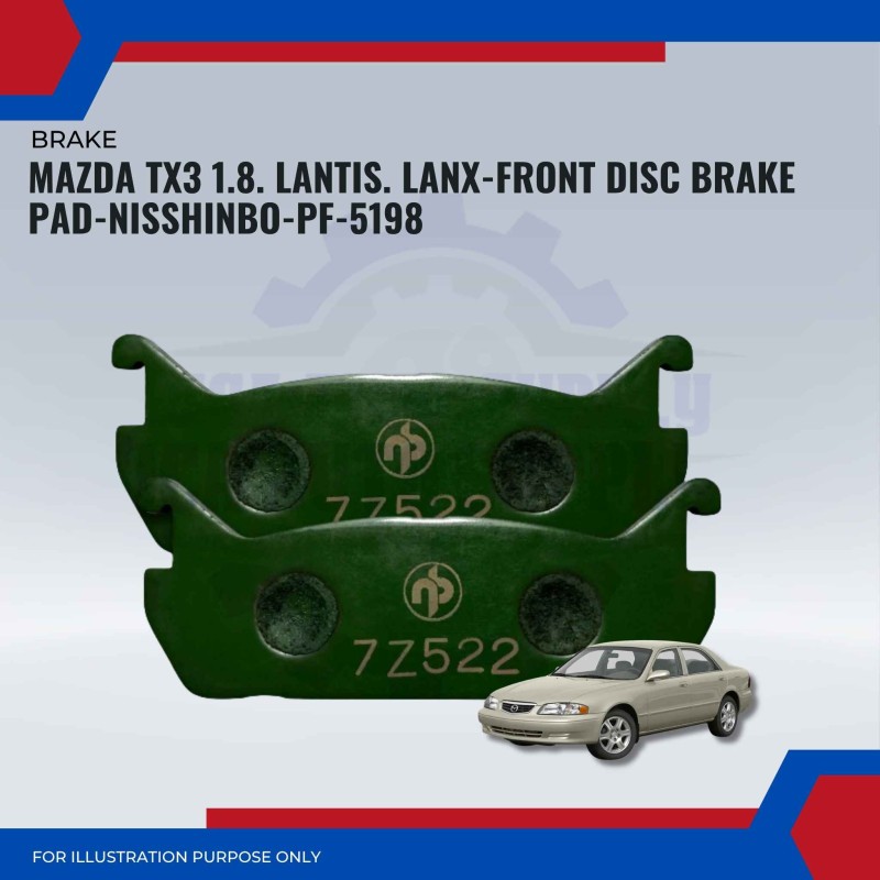 Mazda TX3 1.8. Lantis. Lanx-Front Disc Brake Pad-NISSHINBO-PF-5198