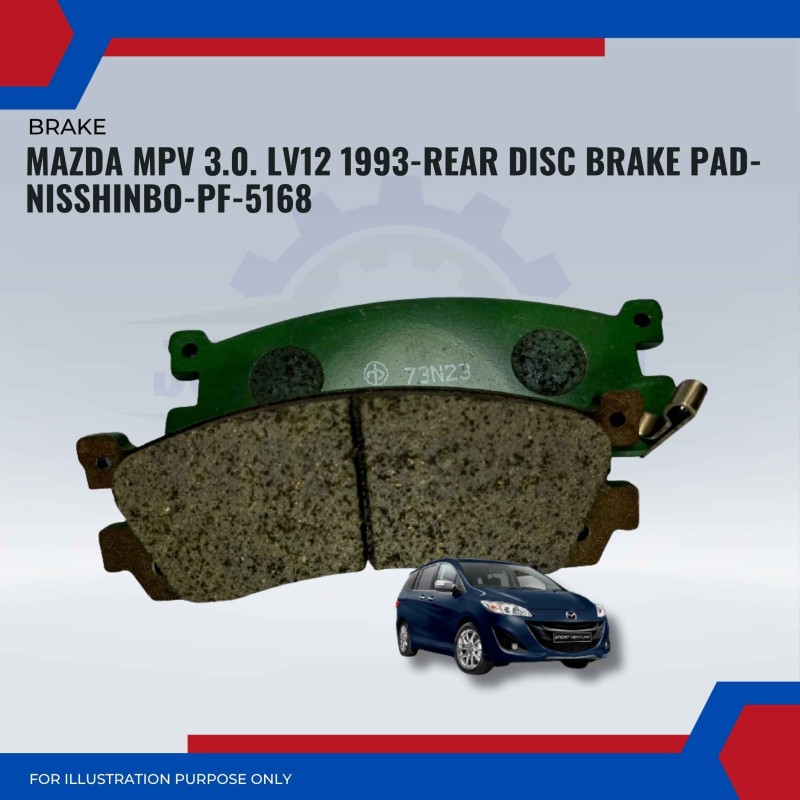 Mazda MPV 3.0. LV12 1993-Rear Disc Brake Pad-NISSHINBO-PF-5168