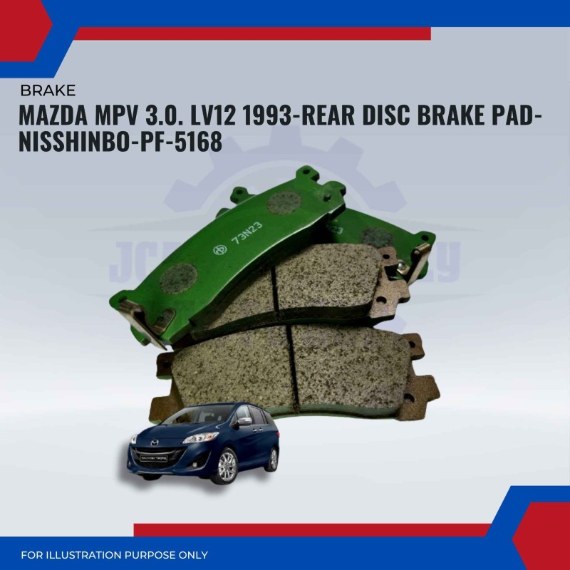 Mazda MPV 3.0. LV12 1993-Rear Disc Brake Pad-NISSHINBO-PF-5168