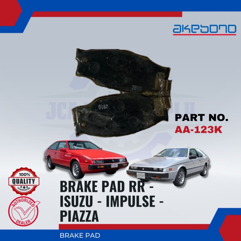 Isuzu Impulse. Piazza. Faster-Front Brake Pads-AKEBONO-AA-123K